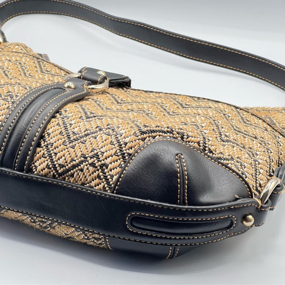 Etienne Aignee Canvas Leather Shoulder Bag Satchel Purse - Picture 9 of 14